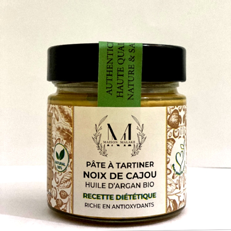 Pâte à tartiner Recette Diététique Cajou, Huile d’Argan Bio 200g