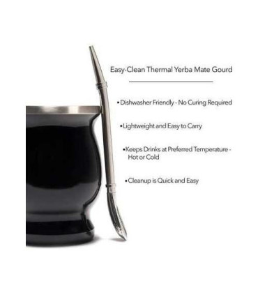 Callebasse + bombilla Mug à Maté, thé ou tisane isotherme paille filtre inox au Maroc