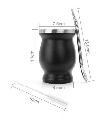 Callebasse + bombilla Mug à Maté, thé ou tisane isotherme paille filtre inox au Maroc