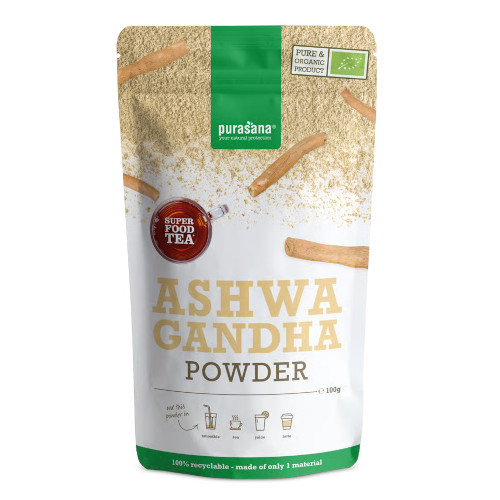 Poudre d’Ashwagandha Bio Purasana 100 g  مسحوق أشواغاندا العضوي بوراسانا