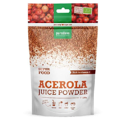 Poudre d’Acérola Bio Purasana 100 g  Vitamine C naturelle بودرة أَسيرولا العضوية