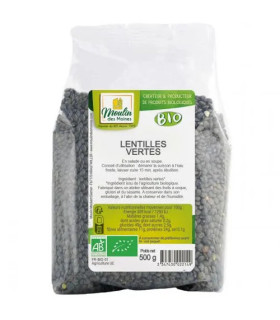 Moulin des Moines Lentilles Vertes 500g Bio  عدس أخضر عضوي