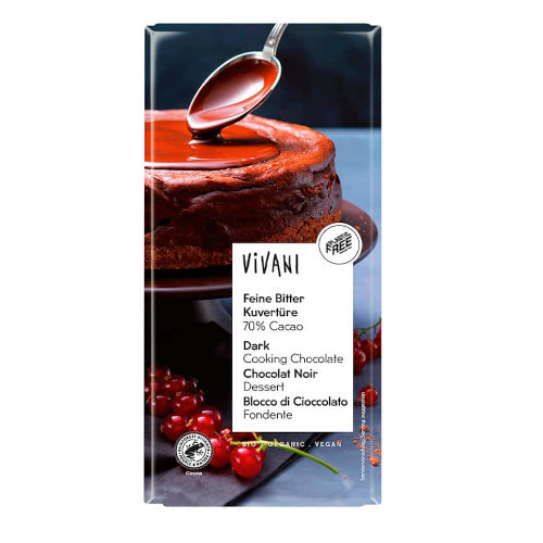 Vivani Tablette Chocolat Dessert Noir 70% 200G Bio شوكولاتة داكنة عضوية