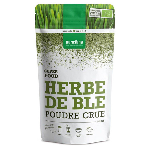 Poudre d'herbe de blé bio Purasana  مسحوق عشبة القمح العضوية