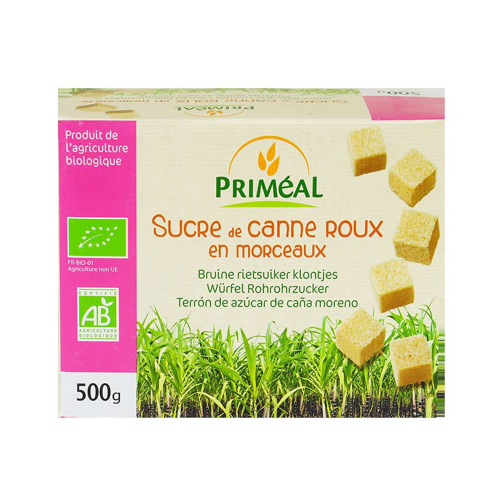 Priméal Sucre de Canne Roux Morceaux BIO 500 g بريميال سكر القصب البني مكعبات