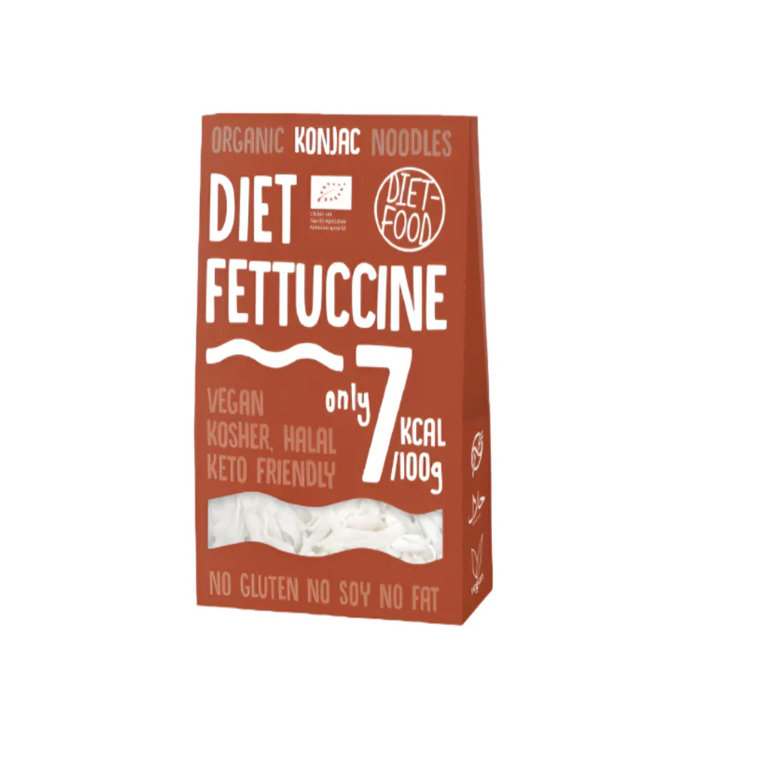 DIET FOOD Konjac Fettucine nouilles BIO Sans Gluten 300g نودلز الفيتوتشيني النباتية من الكونجاك من دايت فود خالية من الغلوتين