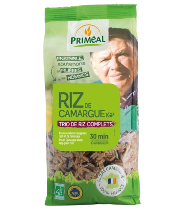 Primeal Trio de riz de Camargue longs complets 500 g ثلاثي أرز كامارج حبة طويلة كامل