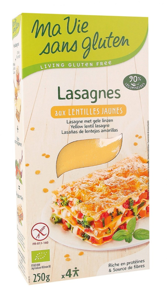 Ma Vie Sans Gluten Lasagnes lentilles jaunes BIO 250 g لازانيا العدس الأصفر