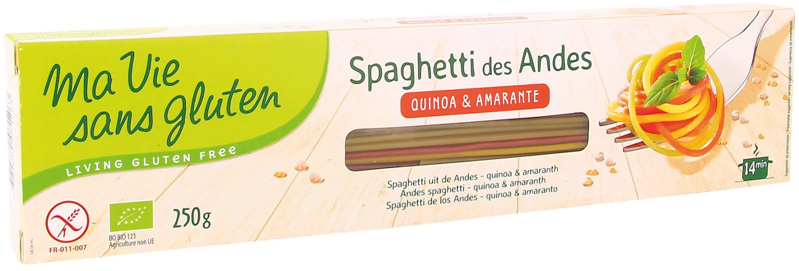 Ma Vie Sans Gluten Spaghettis des Andes 3 couleurs BIO 250 g  (sans gluten)