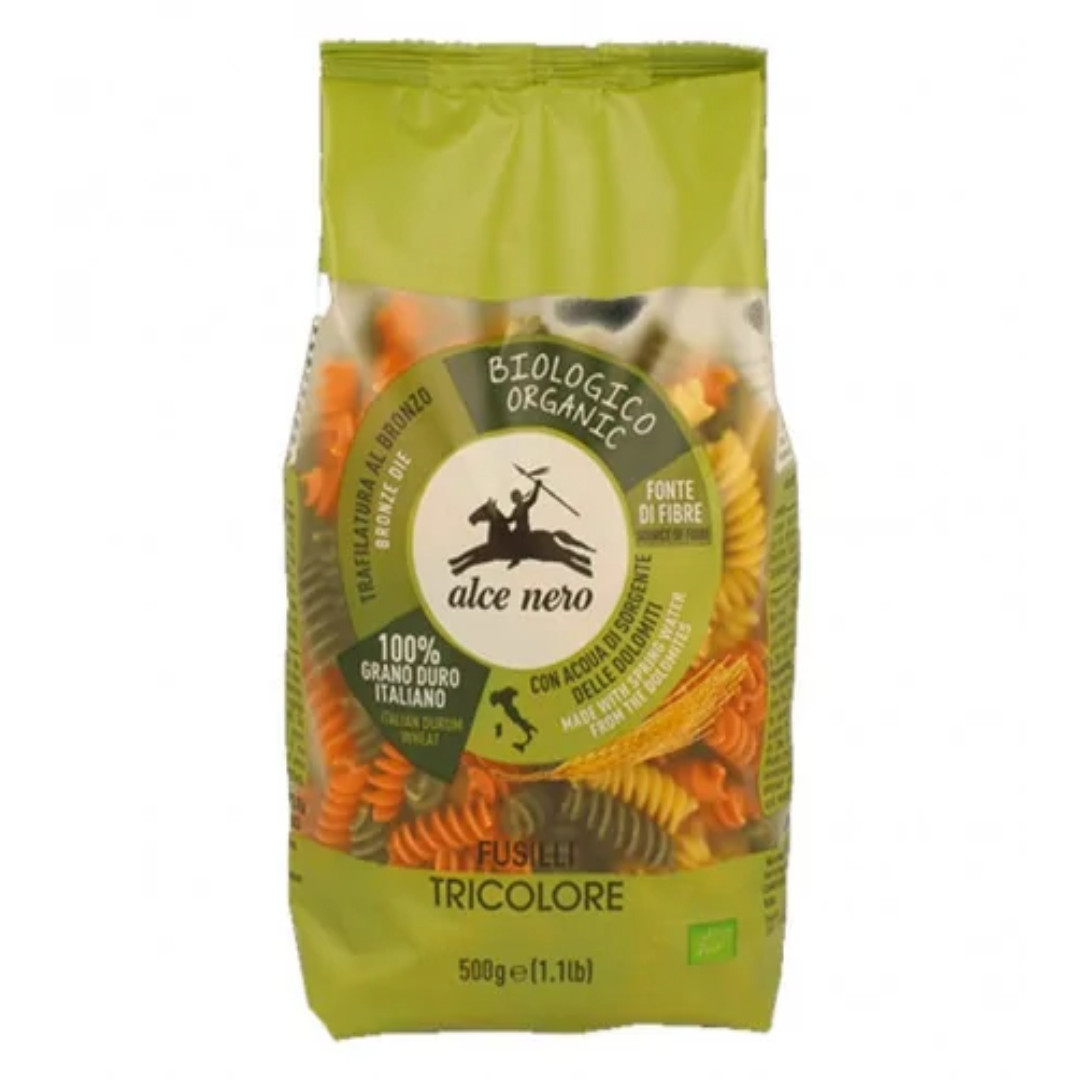 Alce Nero Fusillis 3 Couleurs Blé Dur 500 g  فوسيلي ثلاث ألوان من القمح الصلب