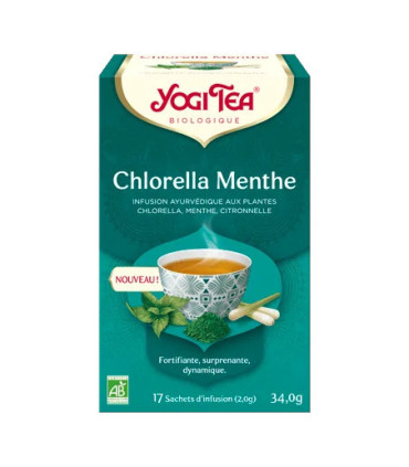 YOGI CHLORELLA MENTHE  شاي يوغي بالكلوريلا والنعناع
