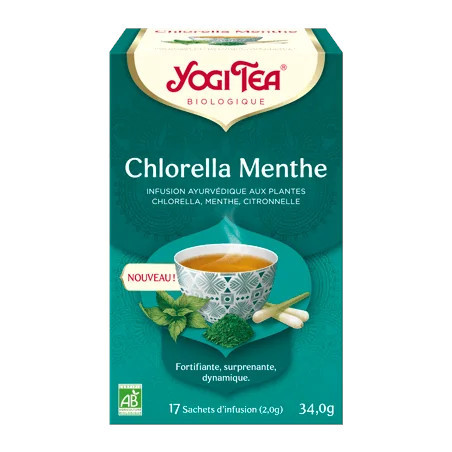 YOGI CHLORELLA MENTHE  شاي يوغي بالكلوريلا والنعناع