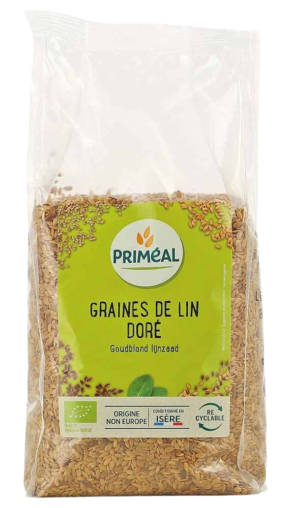 Priméal Graines de Lin Doré BIO 500 g بذور الكتان الذهبي بريميال