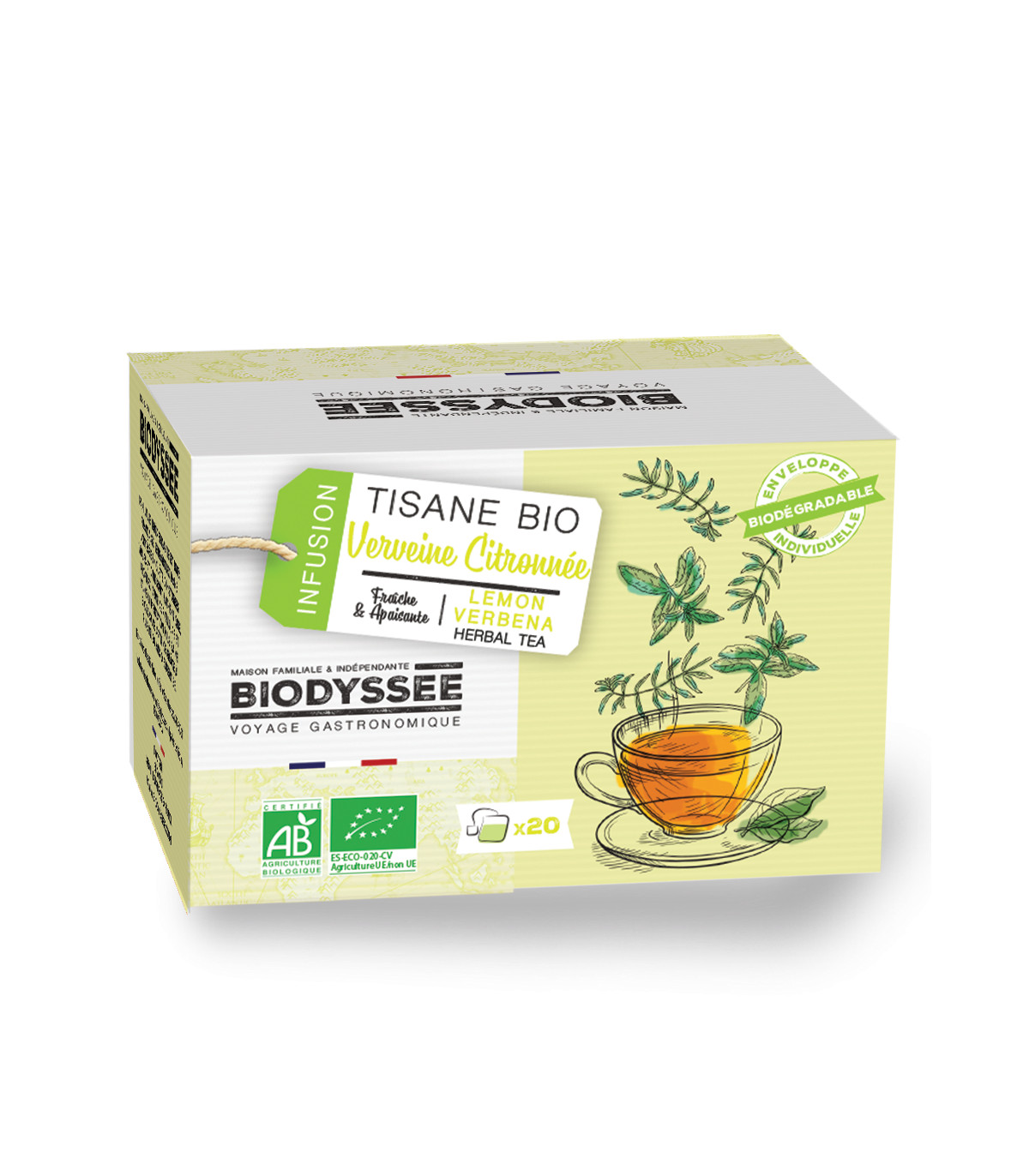 BIODYSSEE INFUSION BIO VERVEINE CITRONNÉE 20*1.5G  شاي البردقوش بالليمون