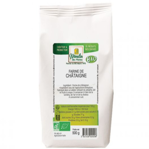 Moulin des moines Farine de Châtaigne Bio 500 g طحين الكستناء