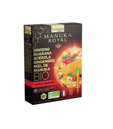 Santarome ginseng guarana acerola manuka 20 ampoules جينسنغ غوارانا اسيرولا مانوكا