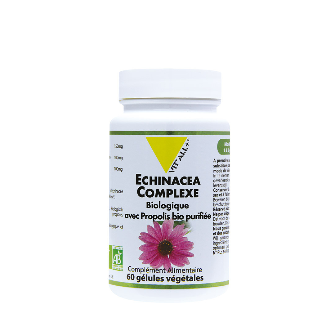 Échinacea complexe bio avec propolis Vitall+ 60 gélules اشيناسيا مع بروبوليس