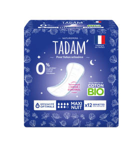 Serviettes Fuites Urinaires Nuit Tadam 12 unités فوط ليلية لسلس البول