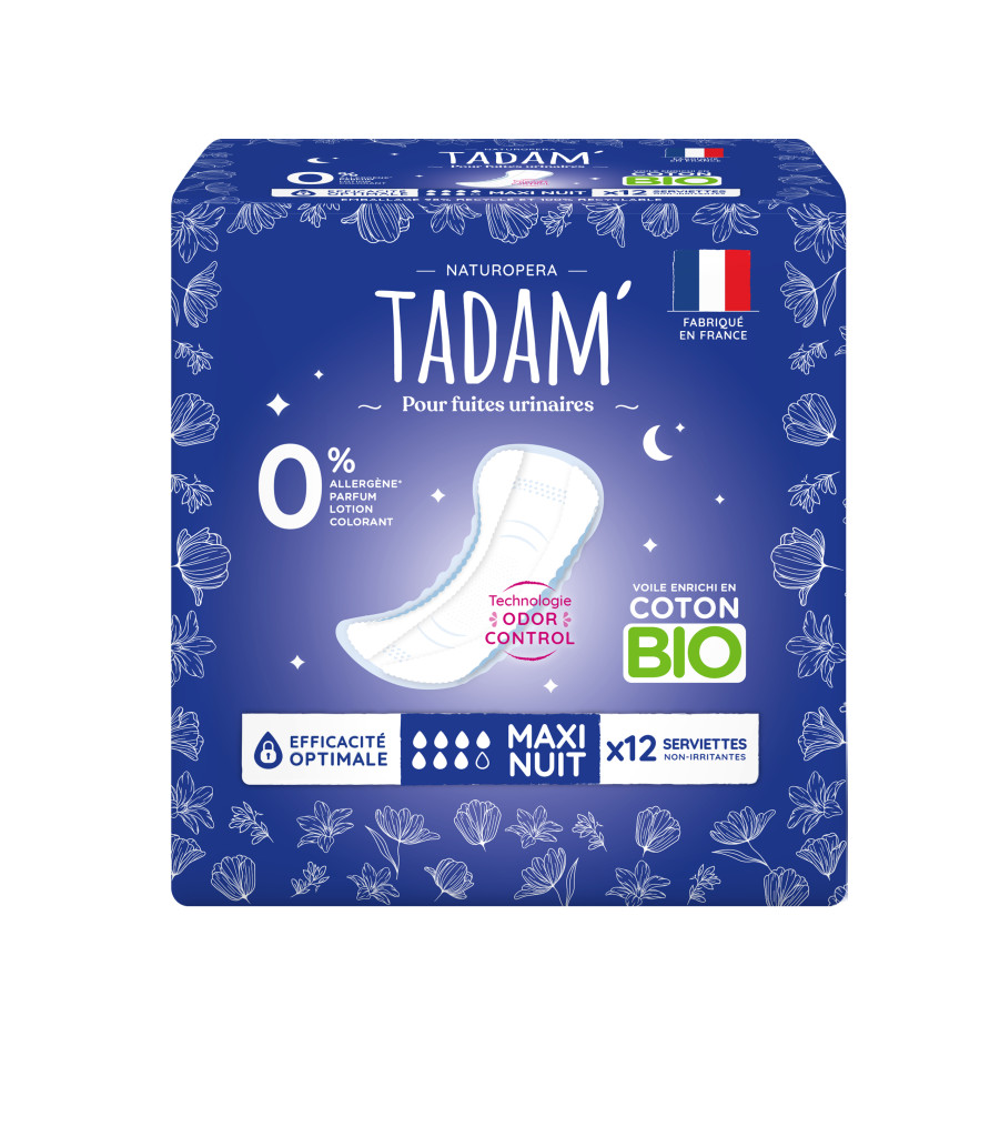 Serviettes BIO Fuites Urinaires Nuit Tadam 12 unités فوط ليلية لسلس البول