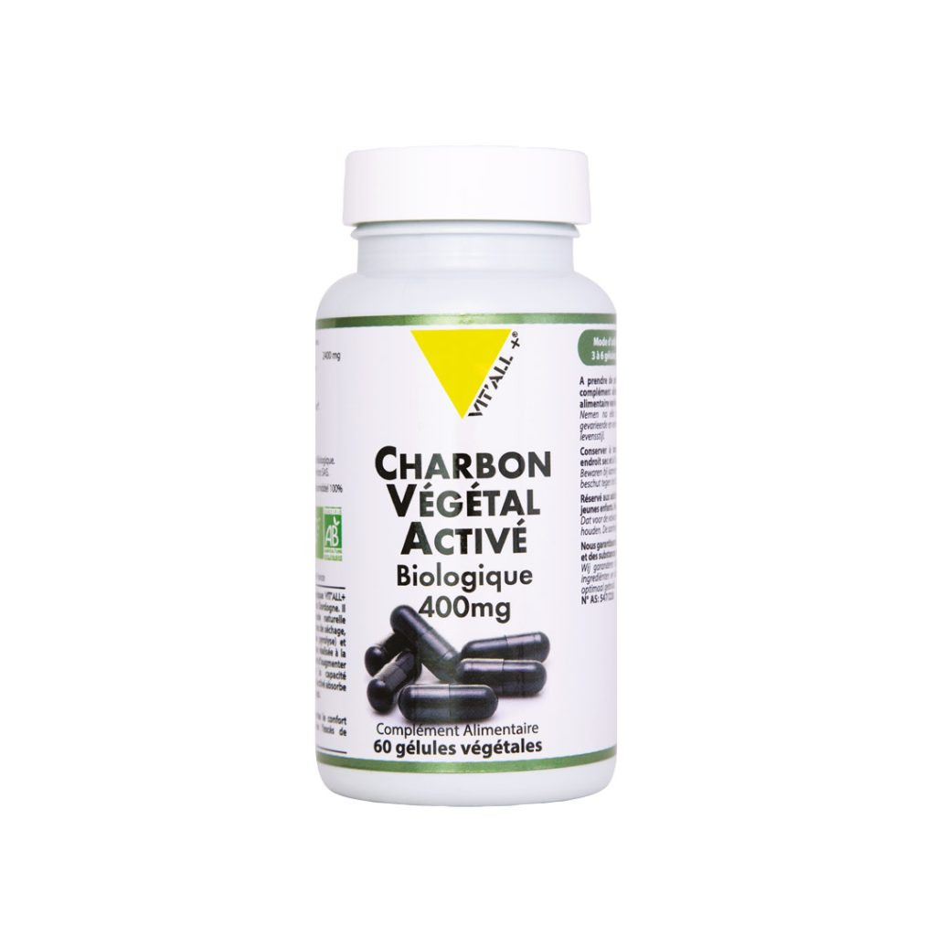 Charbon Végétal Vitall+ 400mg 60 gélules فحم نباتي