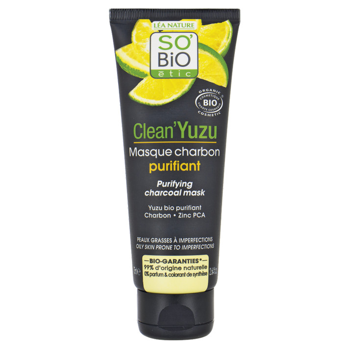 So Bio étic Masque charbon purifiant Yuzu 75ml قناع فحم منقي يوزو