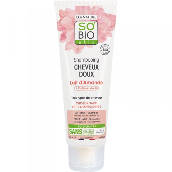 So bio shampoing doux lait amande proteine riz 250ml شامبو لطيف بحليب اللوز وبروتين الأرز