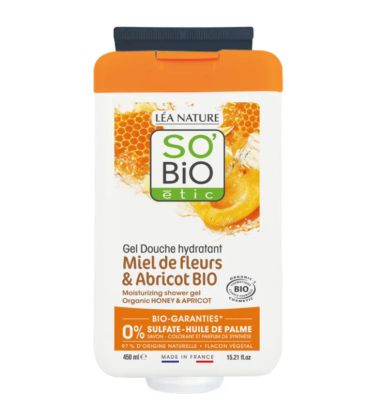 so bio gel douche miel de fleurs et abricot 450ml جل استحمام بعسل الأزهار والمشمش