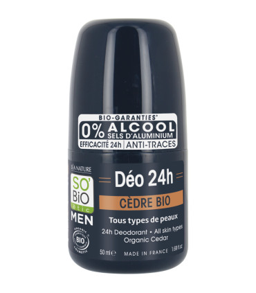 so bio deodorant men cèdre 50ml مزيل عرق للرجال بخلاصة الأرز