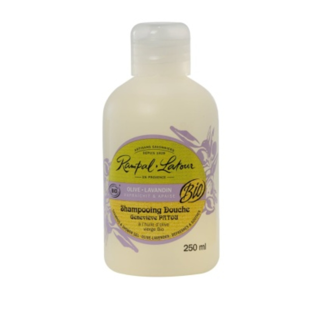 Rampal latour shampoing douche olive lavandin apaisant 250ml شامبو وجل استحمام بزيت الزيتون واللافندر المهدئ