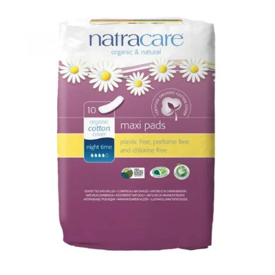 Natracare serviette ultra longs wings 10u فوط صحية طويلة جدا باجنحة