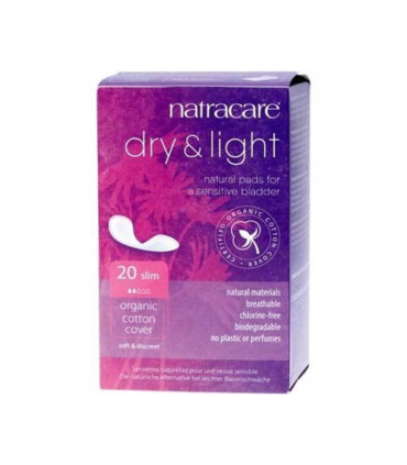 natracare serviette dry light pour legere incontinence 20u فوط صحية للجفاف والخفة لحالات السلس الخفيف