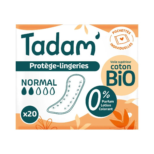 Tadam BIO Protege slip normal format pocket 20 unites فوط يومية تادام عادية جيب