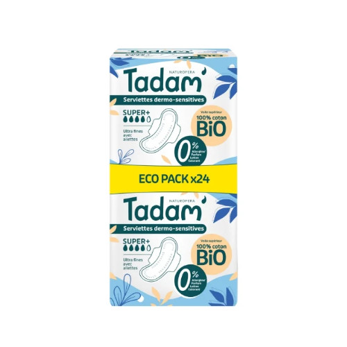 Tadam BIO Serviettes ultra super+ 12u x2 pack promo  فوط صحية فائقة سوبر عبوة مزدوجة