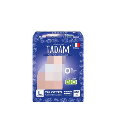 tadam culottes fuites urinaires jetables nuit taille l 12u سراويل ليلية لحالات سلس البول مقاس كبير