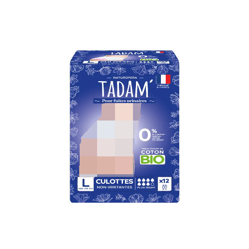 Tadam BIO Culottes fuites urinaires jetables nuit taille l 12u سراويل ليلية لحالات سلس البول مقاس كبير