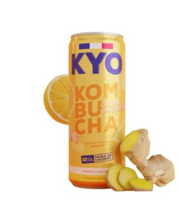 Kyo Kombucha Canette Citron Gingembre 330Ml كيو كومبوتشا ليمون وزنجبيل
