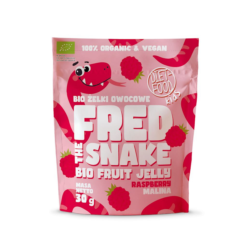 Diet food gelee de fruits fred le serpent framboise 30g دييت فود جيلي فريد الحية توت العليق