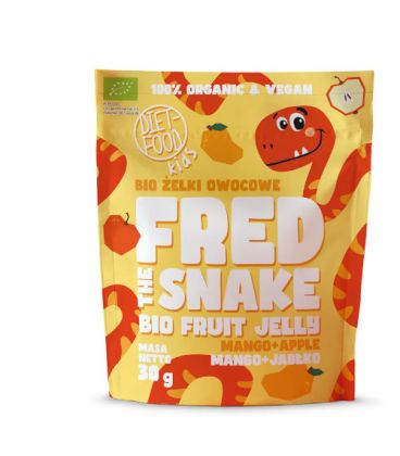 Diet food gelee de fruits fred le serpent pomme mangue 30g دييت فود جيلي فريد الحية تفاح مانغو