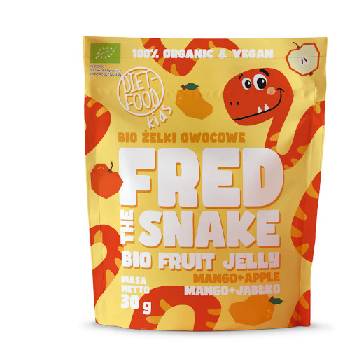 Diet food gelee de fruits fred le serpent pomme mangue 30g دييت فود جيلي فريد الحية تفاح مانغو