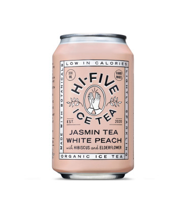 Hi Five Ice Tea Peche Blanche The Jasmin 330ML هاي فايف شاي مثلج خوخ أبيض شاي ياسمين