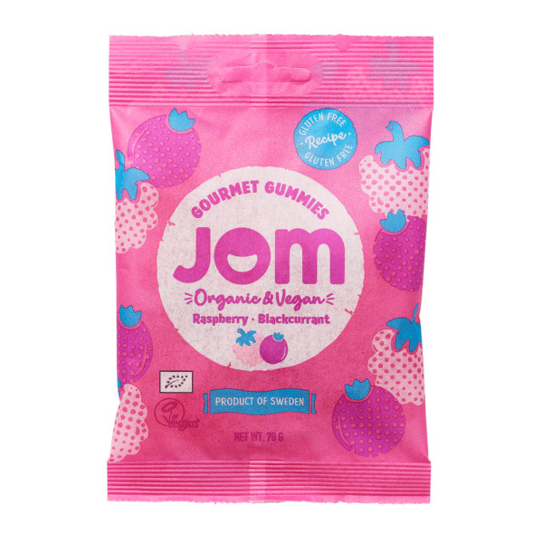 Jom Gummies Framboise Cassis 70G جوم حلويات غومي توت العليق والكشمش الأسود