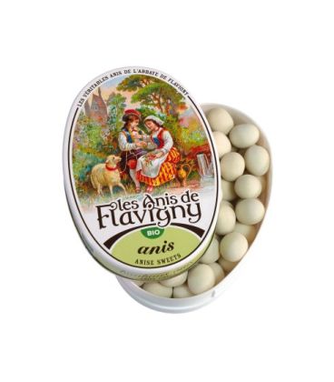 Boite ovale bonbons anis bio les anis de flavigny  50g حلوى اليانسون العضوية من فلافيني