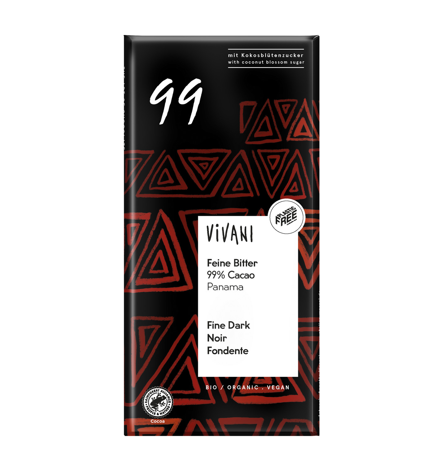 Vivani Tablette de Chocolat Noir 99% 80g  لوح شوكولاتة داكنة