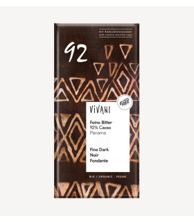 Vivani Tablette de Chocolat Noir 92% 80g  لوح شوكولاتة داكنة