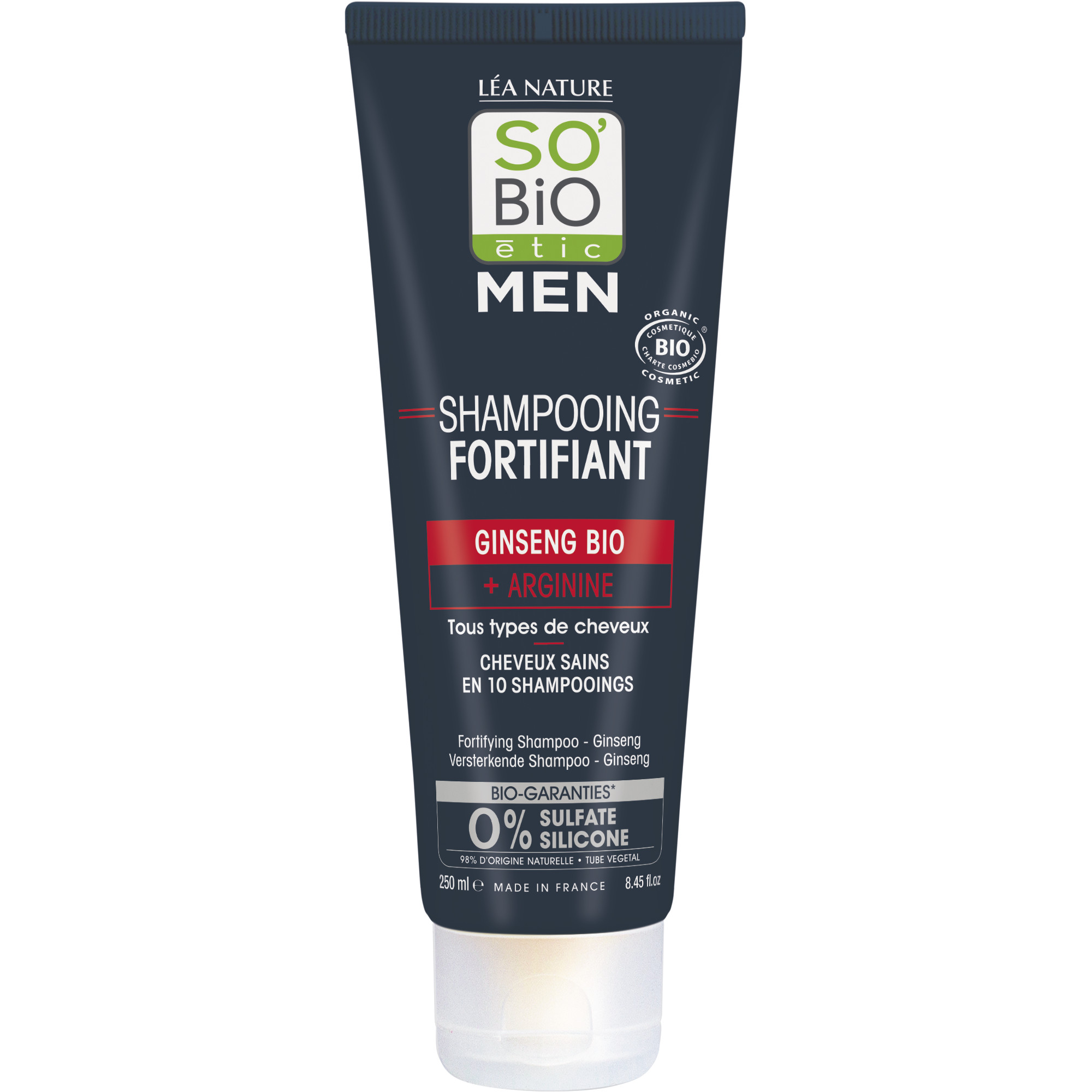 SO BIO Etic Men Shampoing Fortifiant Ginseng Bio 250ML سو بيو اتيك مين شامبوان فورتيفيون جينسنغ بيو