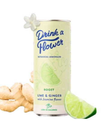 Drink a flower limo botanique gingembre citron vert 250ml مشروب نباتي زنجبيل ليمون أخضر