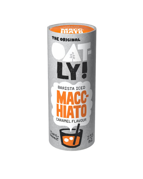 Oatly lait d'avoine Barista Macchiato Caramel Glace 235ML مشروب الشوفان اوتلي ماكياتو كراميل مثلج