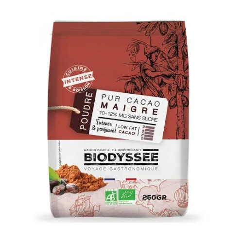 Biodyssee Cacao Maigre BIO 10-12% 250G بيوديسي كاكاو قليل الدسم