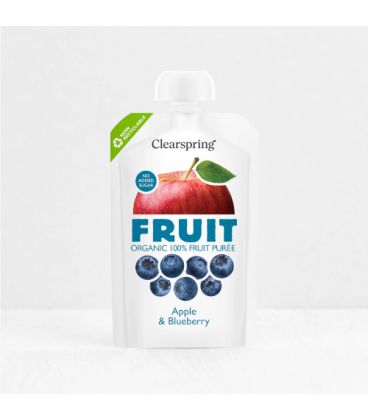 Clearspring Purée de Fruits Pomme et Myrtille 100% 100G كليرسبرينغ مهروس فواكه تفاح وتوت أزرق