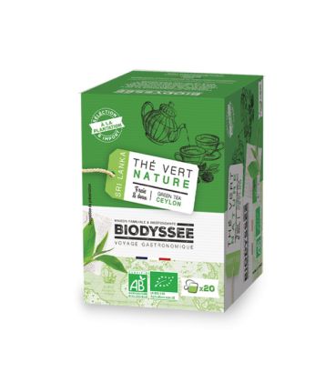 Biodyssee Thé vert nature de Ceylan 20*2g شاي أخضر طبيعي بيو ديسيه سيلان
